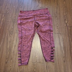 Lane Bryant Girls' Pink Space-Dye Capri Leggings with Side Ladder Trim